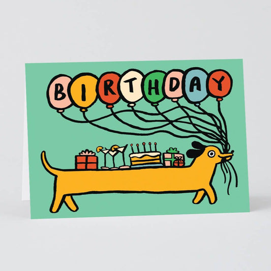 Birthday Sausage Dog Greetings Card · Wrap