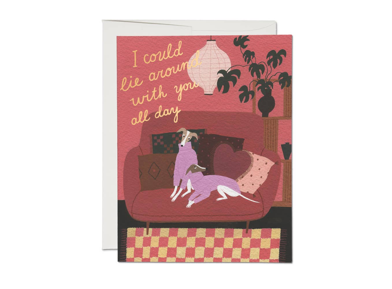 Lounging Dogs Love Card