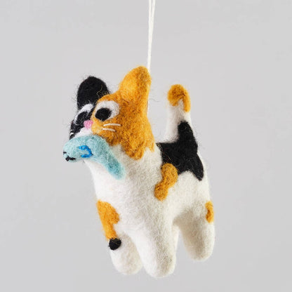 'Dwight' Hanging Cat Felt Ornament · Wrap