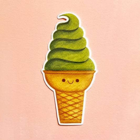 Matcha Ice Cream Vinyl Sticker