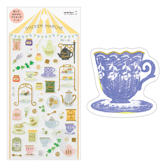 Marché Washi Sticker Sheet - Tea