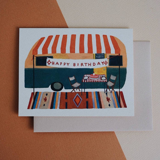 Camper Trailer Birthday Card · Small Adventure