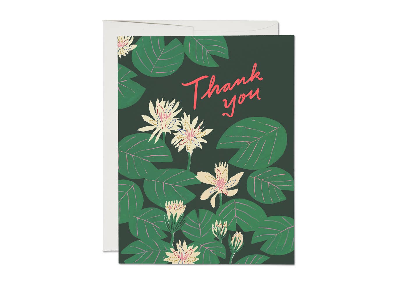 Water Lilies Thank You Greeting Card · Red Cap Cards