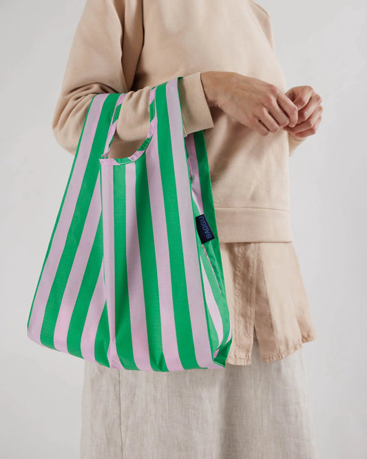 Pink Green Awning Stripe - Baby Baggu