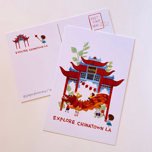 Explore Chinatown LA Postcard