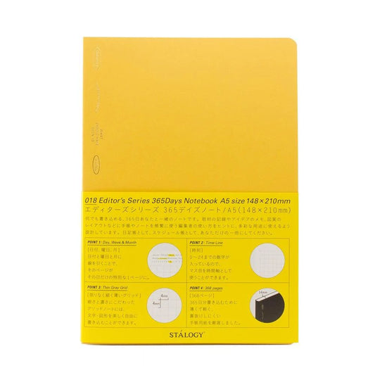 Stalogy 365 Days Notebook A5 - Yellow