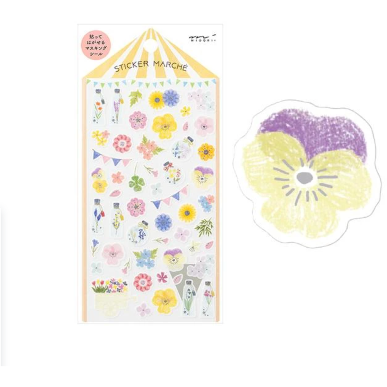 Marché Washi Sticker Sheet - Pressed Flower