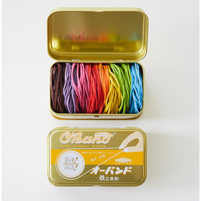 O'band Gold Tin Rubber Bands 8 Color Mix