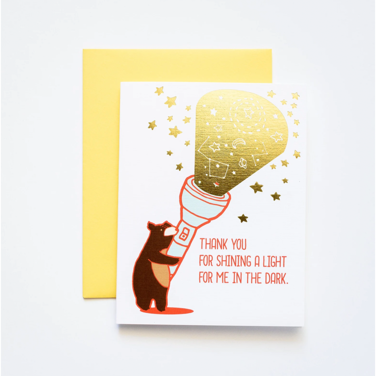 Thank You For Shining A Light in the Dark Bear with Flashlight Card / Ilootpaperie