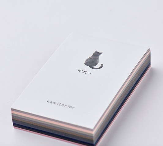 Memoterior Mini Notepad Gray Cat · Kamiterior