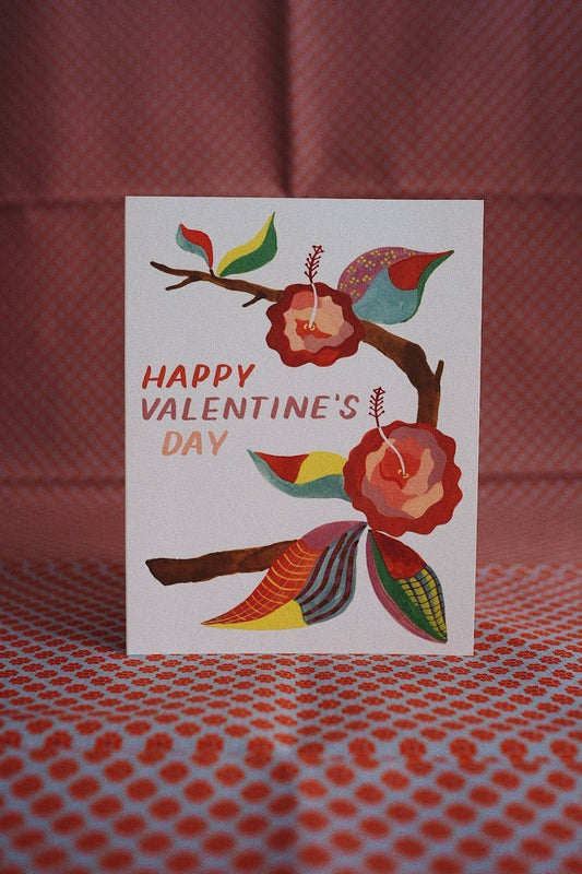 Valentine's Patterned Flowers Greeting Card