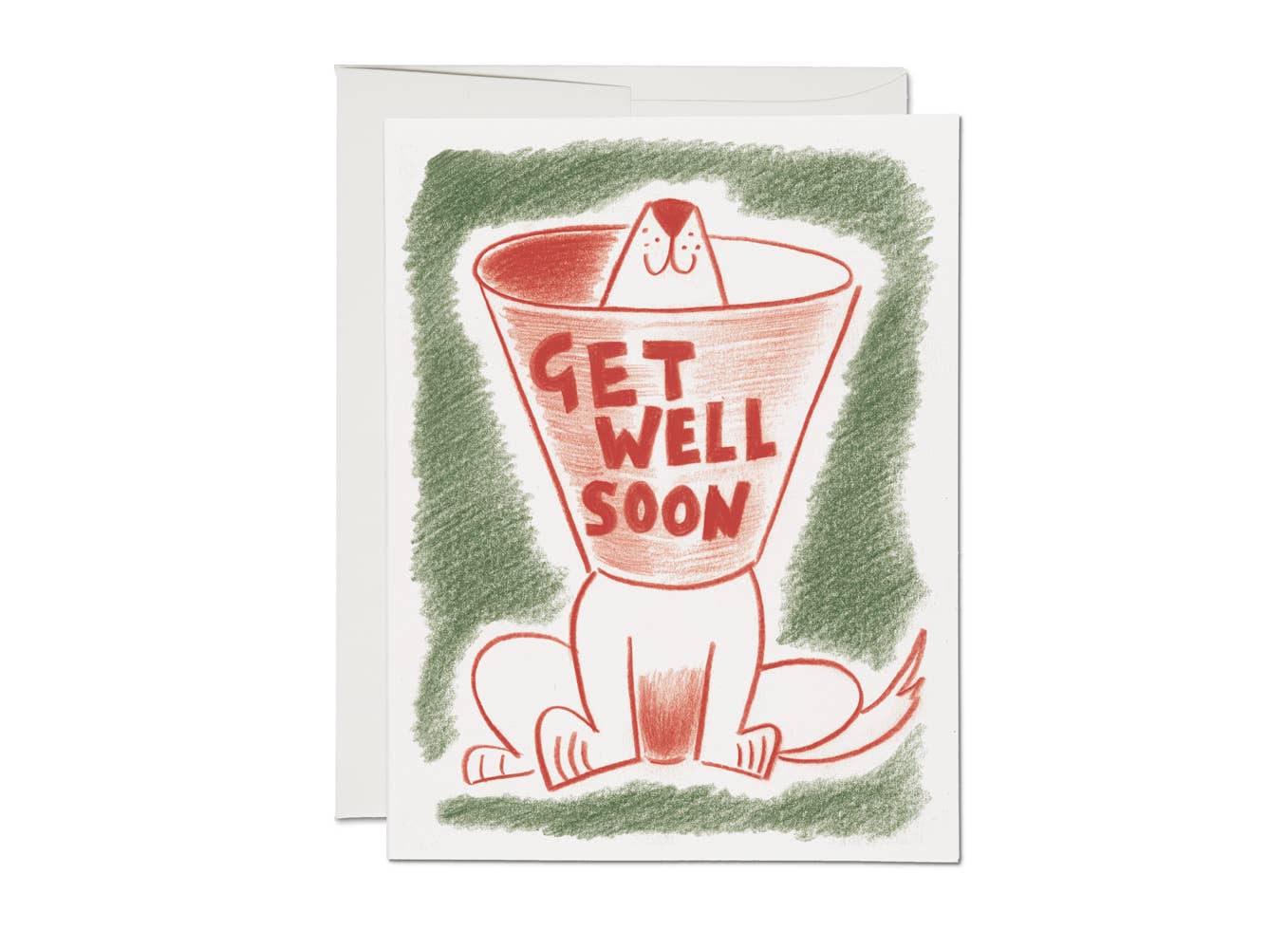 Healing Dog Get Well Greeting Card · Red Cap Cards