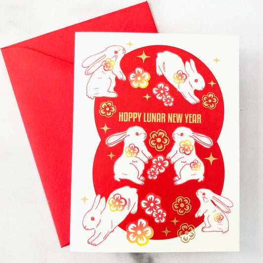 Year of the Rabbit Hoppy Lunar New Year Card / Ilootpaperie