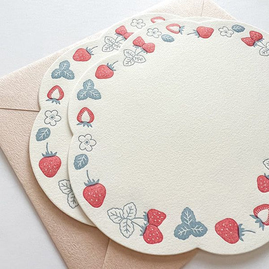 Midori Letterpress Letter Set - Strawberry