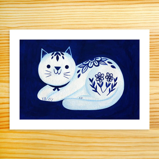 Delftware Cat / 5"x7" Print