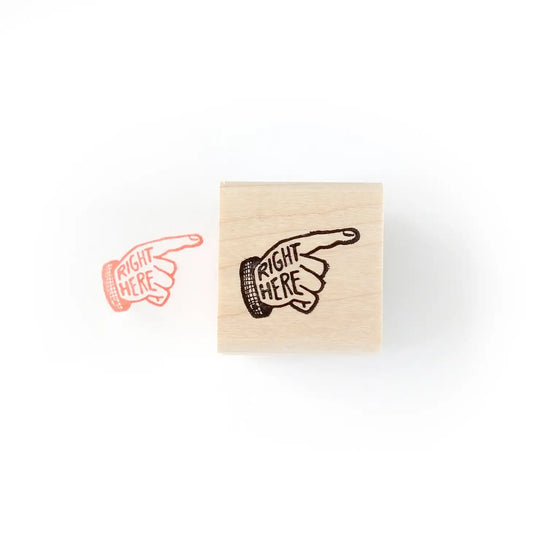Pointing Hand Rubber Stamp