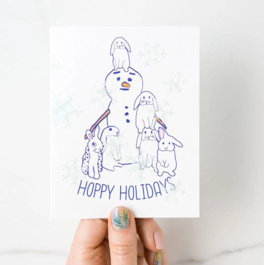 Hoppy Holidays Snow Bunny Holiday Card / Ilootpaperie