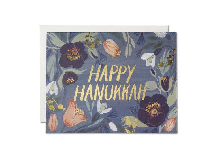 Hanukkah Flowers Greeting Card · Red Cap Cards