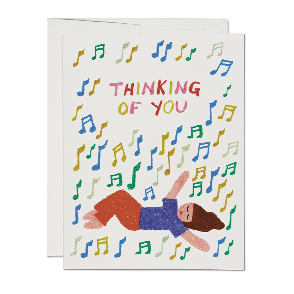 Music Notes friendship greeting card · Red Cap Cards