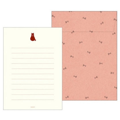 Midori Letter Set w/ Stickers - Black Cat