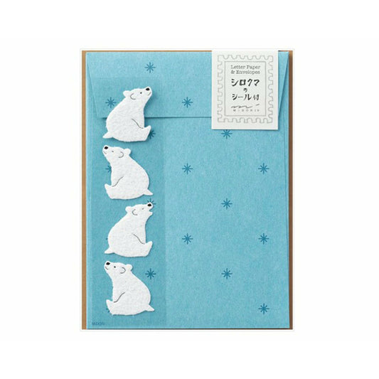 Midori Letter Set w/ Stickers - Polar Bear