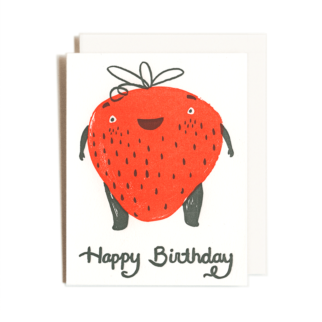 Strawberry Birthday Card · Homework Letterpress Studio