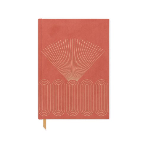 Bright Terracotta Radiant Ray - Bookcloth Cover Notebook