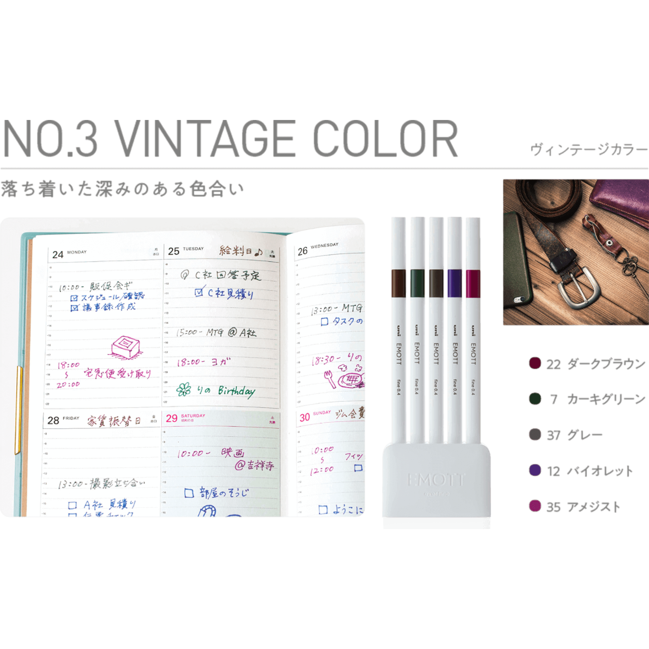 Emott Fineliner Set of 5 - Vintage